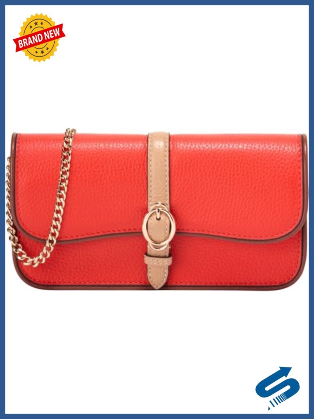 Leather Wallet on a Chain Crossbody Clutch Removable Strap